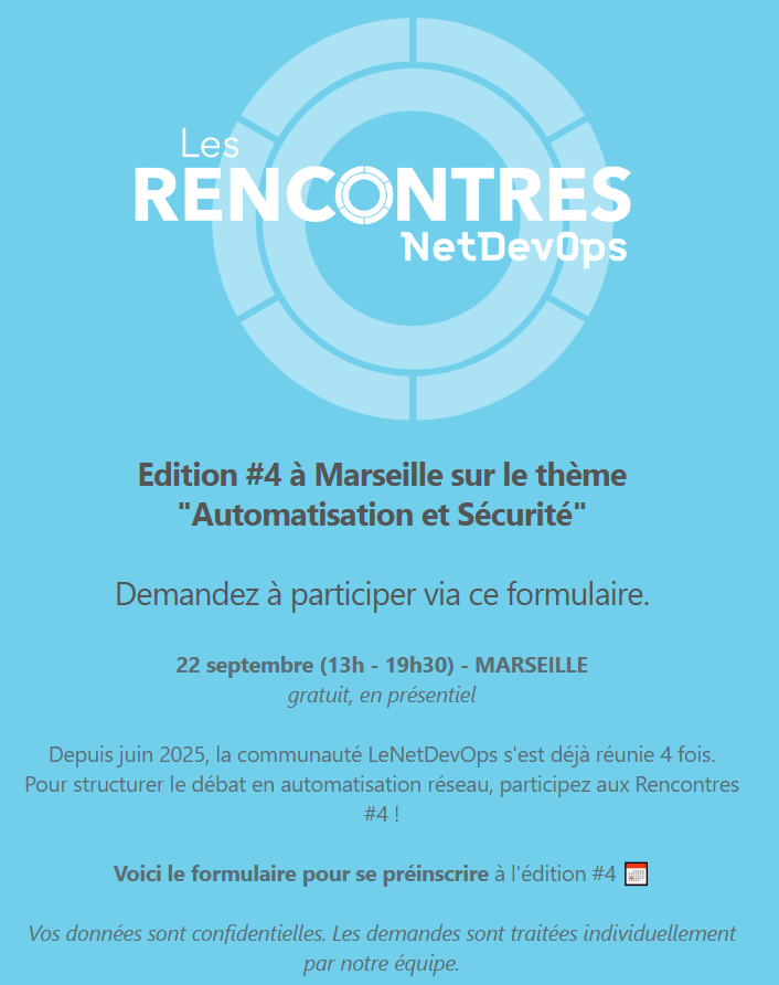 Les Rencontres NetDevOps, édition 4